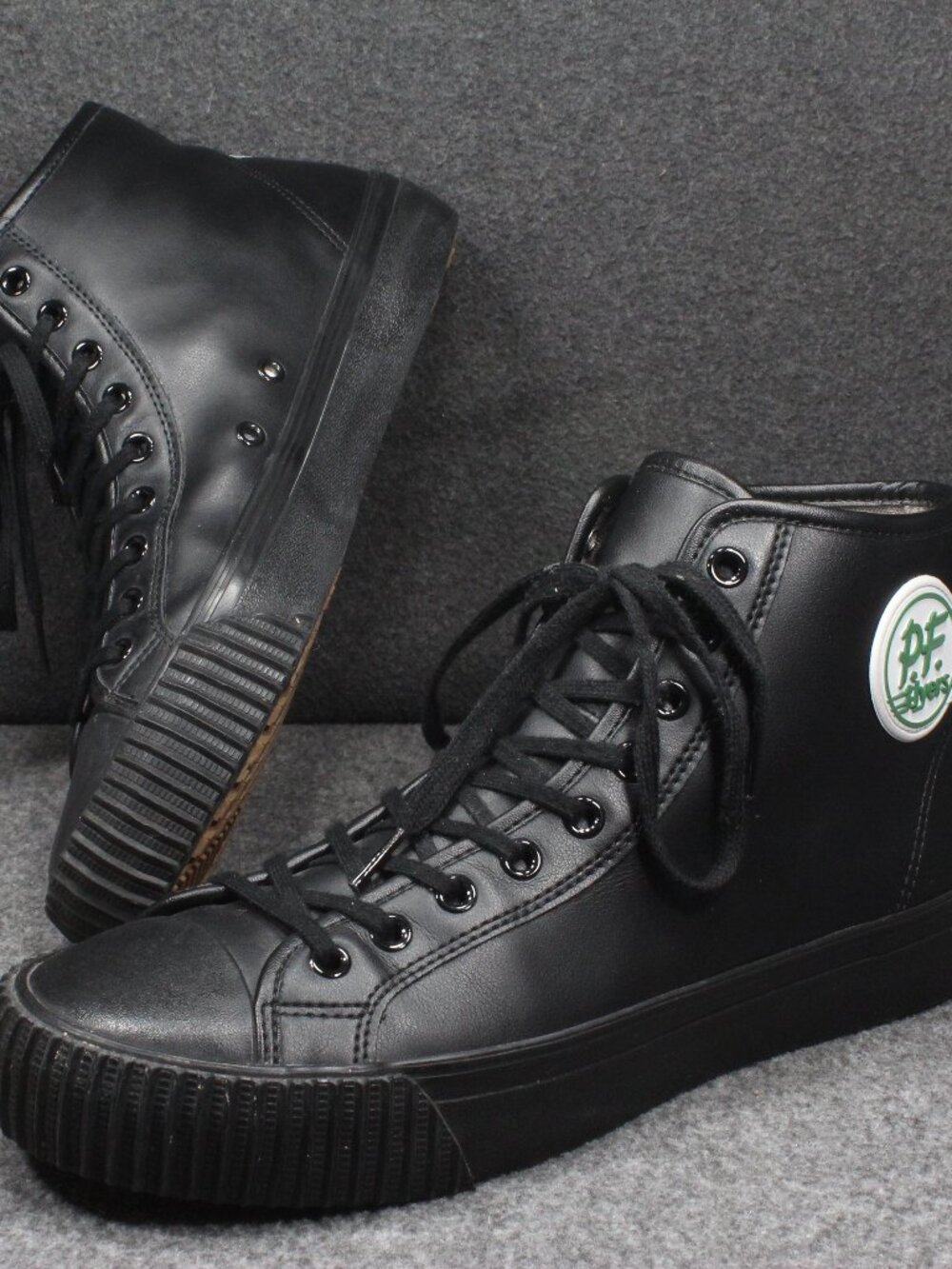 PF Flyers Sandlot Center Hi Leather Black Slip Resist Shoes for Crews Men's 11.5
